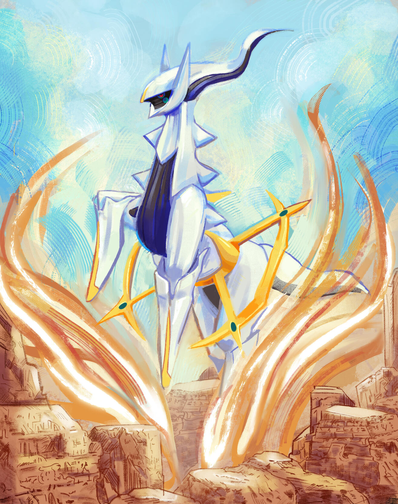 As Above - inspired by Gamefreak's "Pokemon", Procreate, 2024, featured in Guzu Gallery's "Gotta Catch 'Em All!" art show