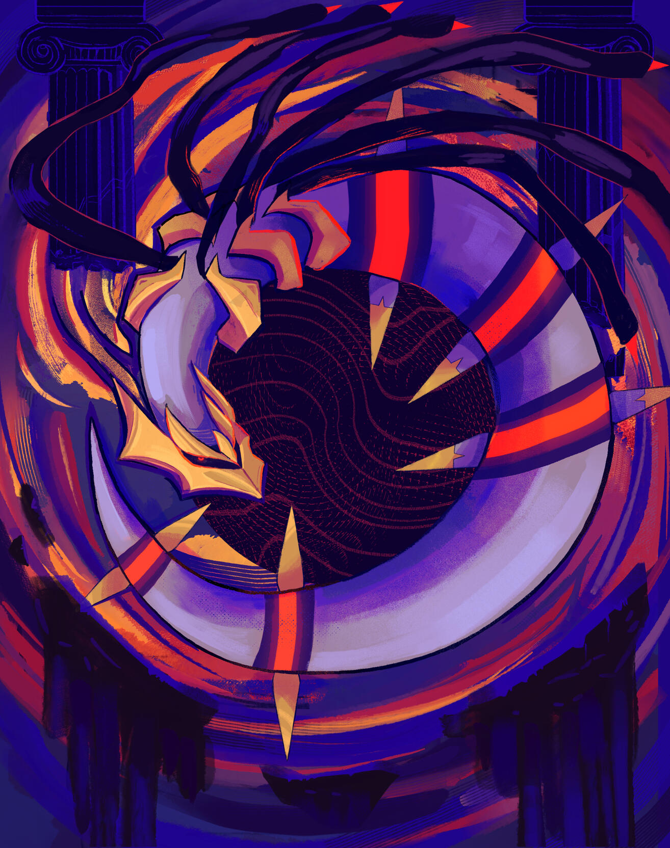 So Below - inspired by Gamefreak's "Pokemon", Procreate, 2024, featured in Guzu Gallery's "Gotta Catch 'Em All!" art show