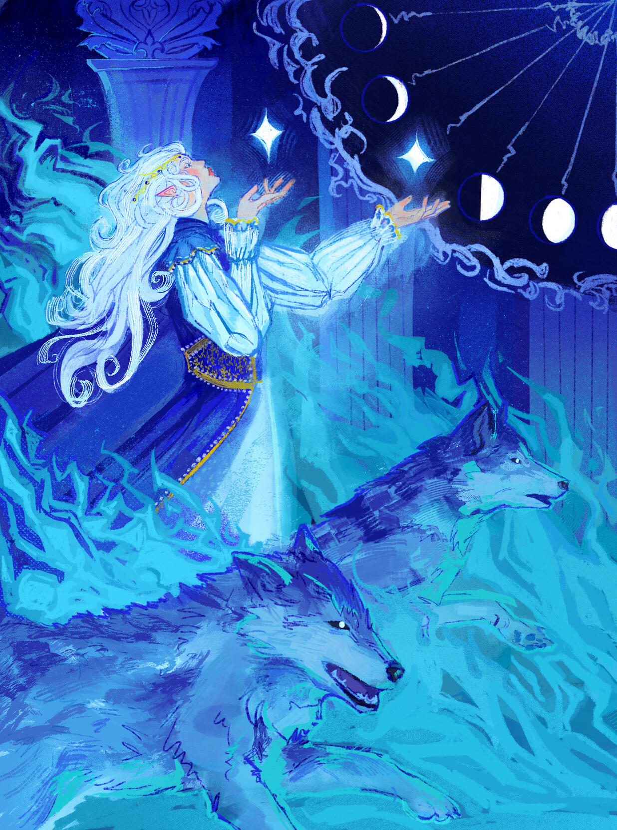 Wolf Maiden - digital illustration, Procreate, February 2026