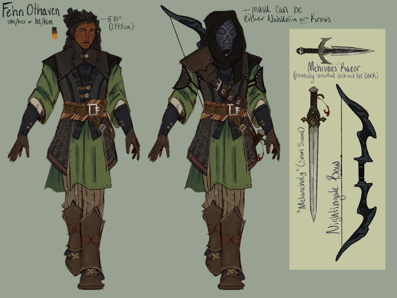 Character Design Example - digital illustration, Procreate, July 2025, inspired by "The Elder Scrolls V: Skyrim" by Bethesda Game Studios