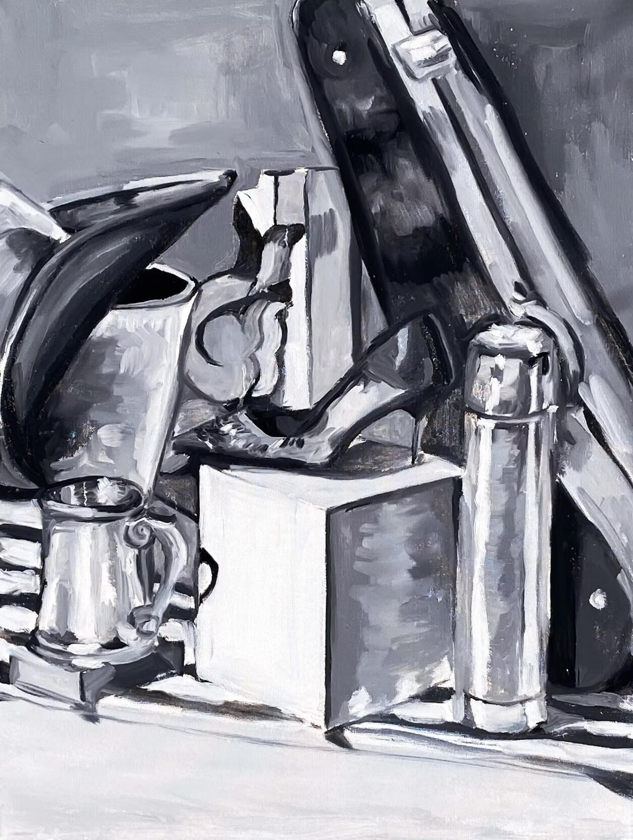 Grisaille Still Life - oil on canvas, 16x20in, 2021