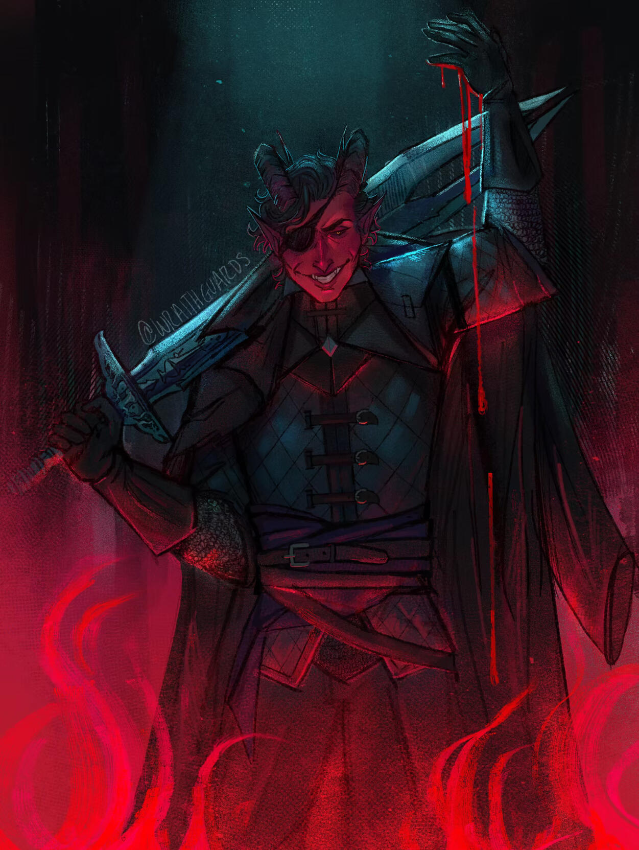 Blood Hunter - digital illustration, Procreate, March 2024