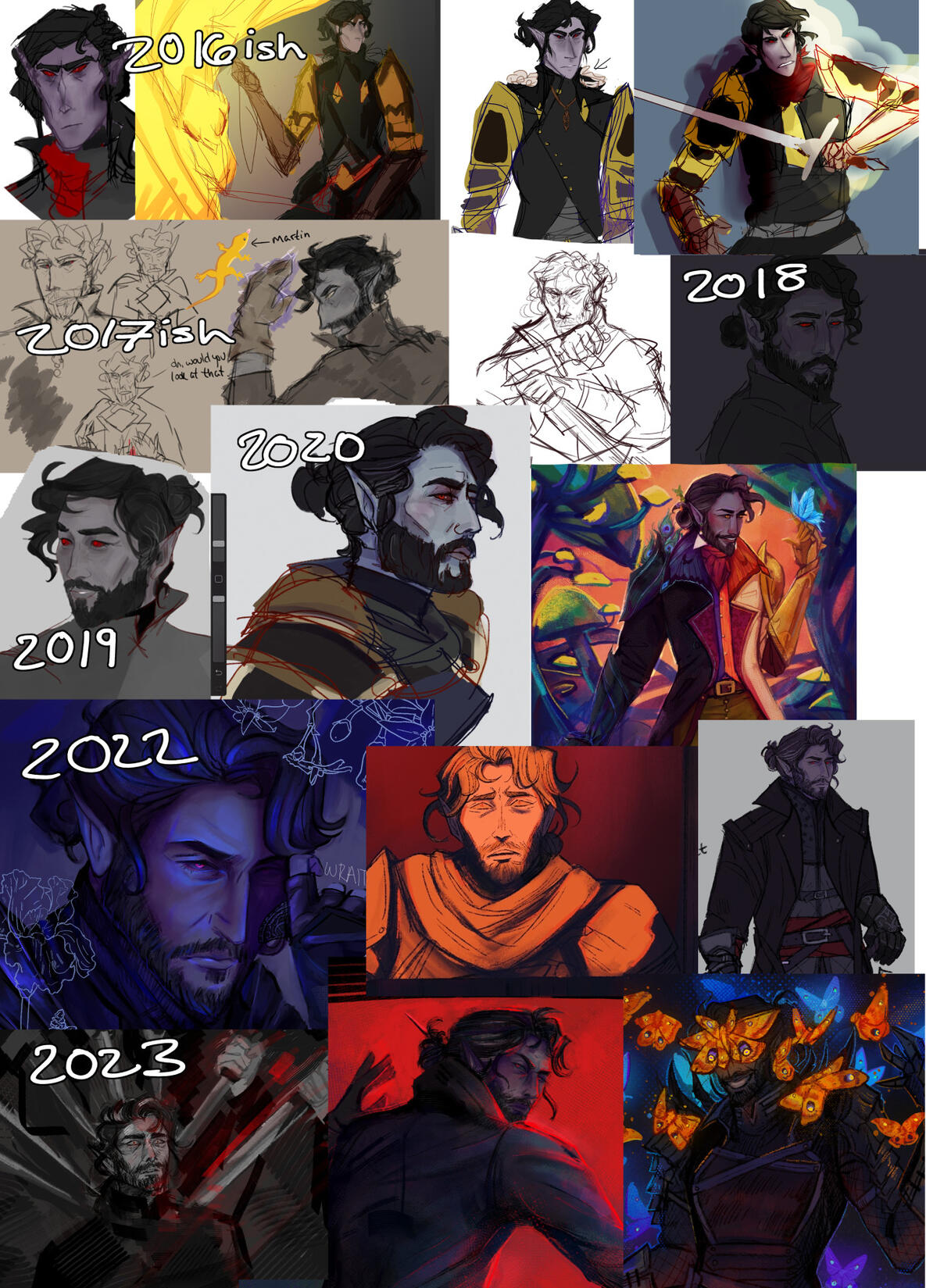 Character design development over time