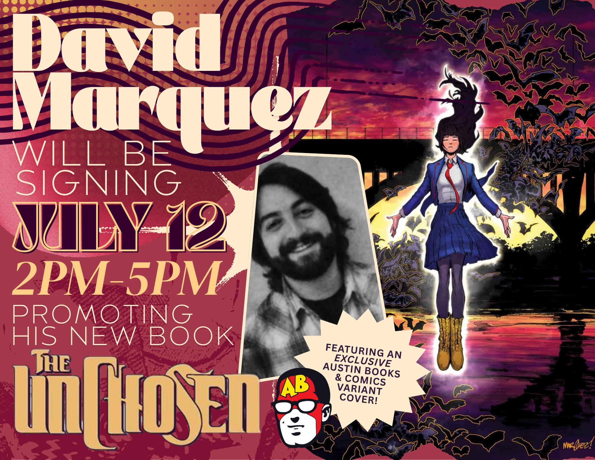 Austin Books and Comics Promotional Material - Photoshop and Canva, 2025